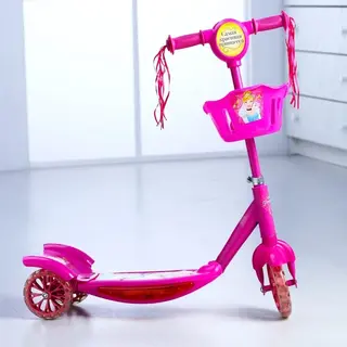 Самокат детский "Принцессы" 2017 музыка, свет, три колеса PVC d=130/110 мм 