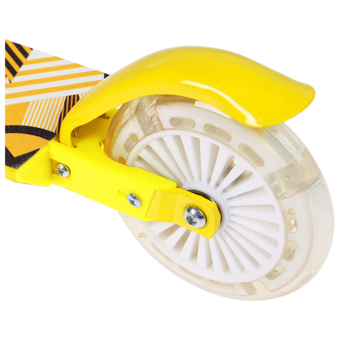 Самокат алюминиевый, складной, колёса PU d=125 мм, ABEC 7, цвет жёлтый 