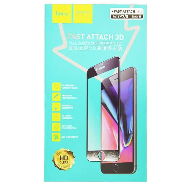 Защитное стекло Hoco для iPhone 7/8 Black - фото 2