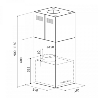 Вытяжка LEX TUBO QUATTRO ISOLA