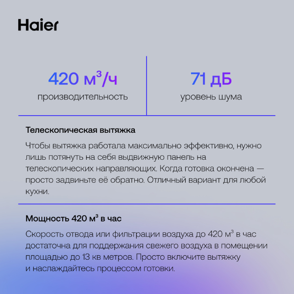 Вытяжка Haier HVX-T642GW - фото 4