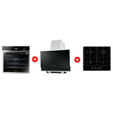 Комплект Вытяжка Haier HVX-W672GBX + Встраиваемый духовой шкаф Haier HOD-PM08VGBX + Газовая варочная поверхность Haier HHX-G64CNB 