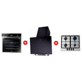 Комплект Вытяжка Haier HVX-W692GB + Встраиваемый духовой шкаф Haier HOD-PM08VGBX + Газовая варочная поверхность Haier HHX-M64CNX 