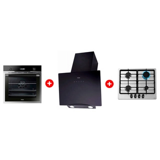 Комплект Вытяжка Haier HVX-W692GB + Встраиваемый духовой шкаф Haier HOD-PM08VGBX + Газовая варочная поверхность Haier HHX-M64CNX 