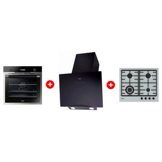 Комплект Вытяжка Haier HVX-W692GB + Встраиваемый духовой шкаф Haier HOD-PM08VGBX + Газовая варочная поверхность Haier HHX-M64CWFX 