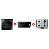 Жиынтық Haier ауа сорғышы HVX-BI652GB + Haier кіріктірілген тұмшапеш HOD-PM08VGBX + Haier газ пісіру беті HHX-M64CNX 