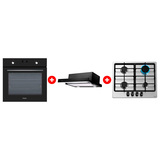 Комплект Вытяжка Haier HVX-T671B + Встраиваемый духовой шкаф Haier HOX-P06HGB + Газовая варочная поверхность Haier HHX-M64CNX 