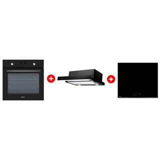 Комплект Вытяжка Haier HVX-T671B + Стеклокерамическая варочная поверхность Haier HHY-C64RVB + Встраиваемый духовой шкаф Haier HOX-P06HGB 