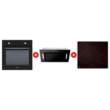 Жиынтық Haier ауа сорғышы HVX-BI652GB + Стеклокерамическая варочная поверхность Haier HHY-C64NVTB + Haier кіріктірілген тұмшапеш HOX-P06HGB 