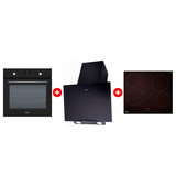 Комплект Вытяжка Haier HVX-W692GB + Стеклокерамическая варочная поверхность Haier HHY-C64NVTB + Встраиваемый духовой шкаф Haier HOX-P06HGB 