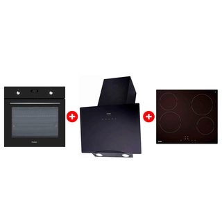 Комплект Вытяжка Haier HVX-W692GB + Стеклокерамическая варочная поверхность Haier HHY-C64NVTB + Встраиваемый духовой шкаф Haier HOX-P06HGB 
