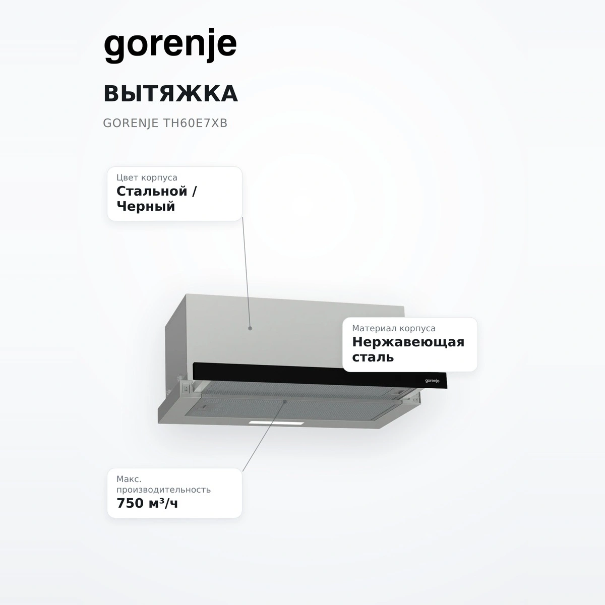 Вытяжка Gorenje TH60E7XB - фото 7