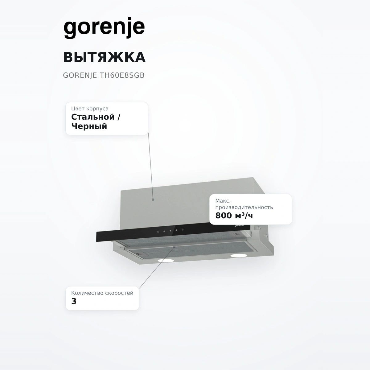 Вытяжка Gorenje TH60E8SGB - фото 7