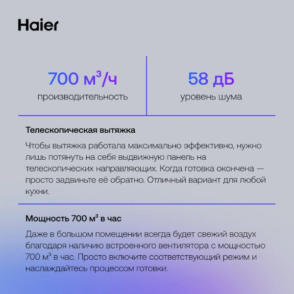 Вытяжка Haier HVX-T671X - фото 4