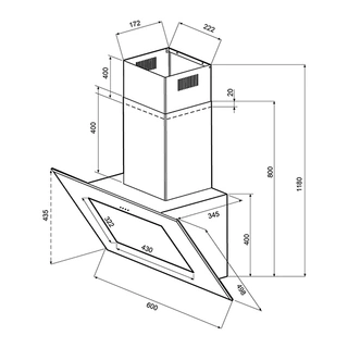 Вытяжка Krona Seliya 600 black S