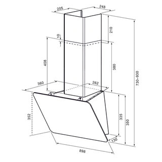 Вытяжка Krona Liora 900 black S