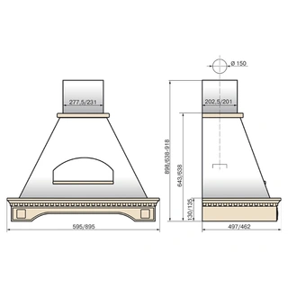 Вытяжка Elikor Бельведер Флореале 90П Бежевый / Дуб неокрашенный
