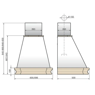 Вытяжка Elikor Пергола 90П-650-ПЗЛ Бежевый / Дуб неокрашенный