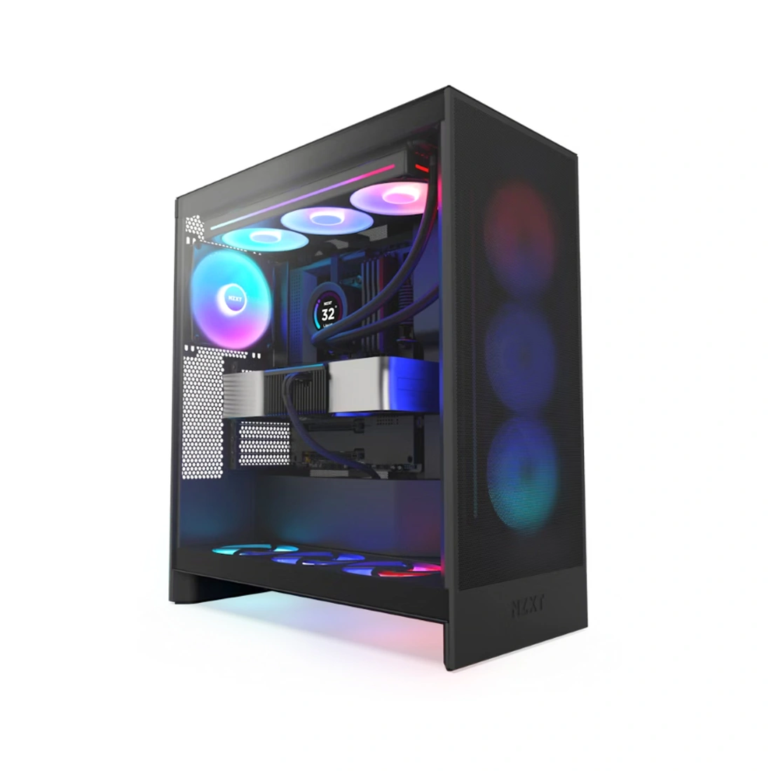 Компьютерный корпус NZXT H7 Flow RGB CM-H72FB-R1 Black без Б/П 