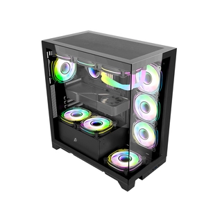 Компьютерный корпус 1STPLAYER MIKU Mi8-BK-3FBR1FBC1 Black без Б/П 