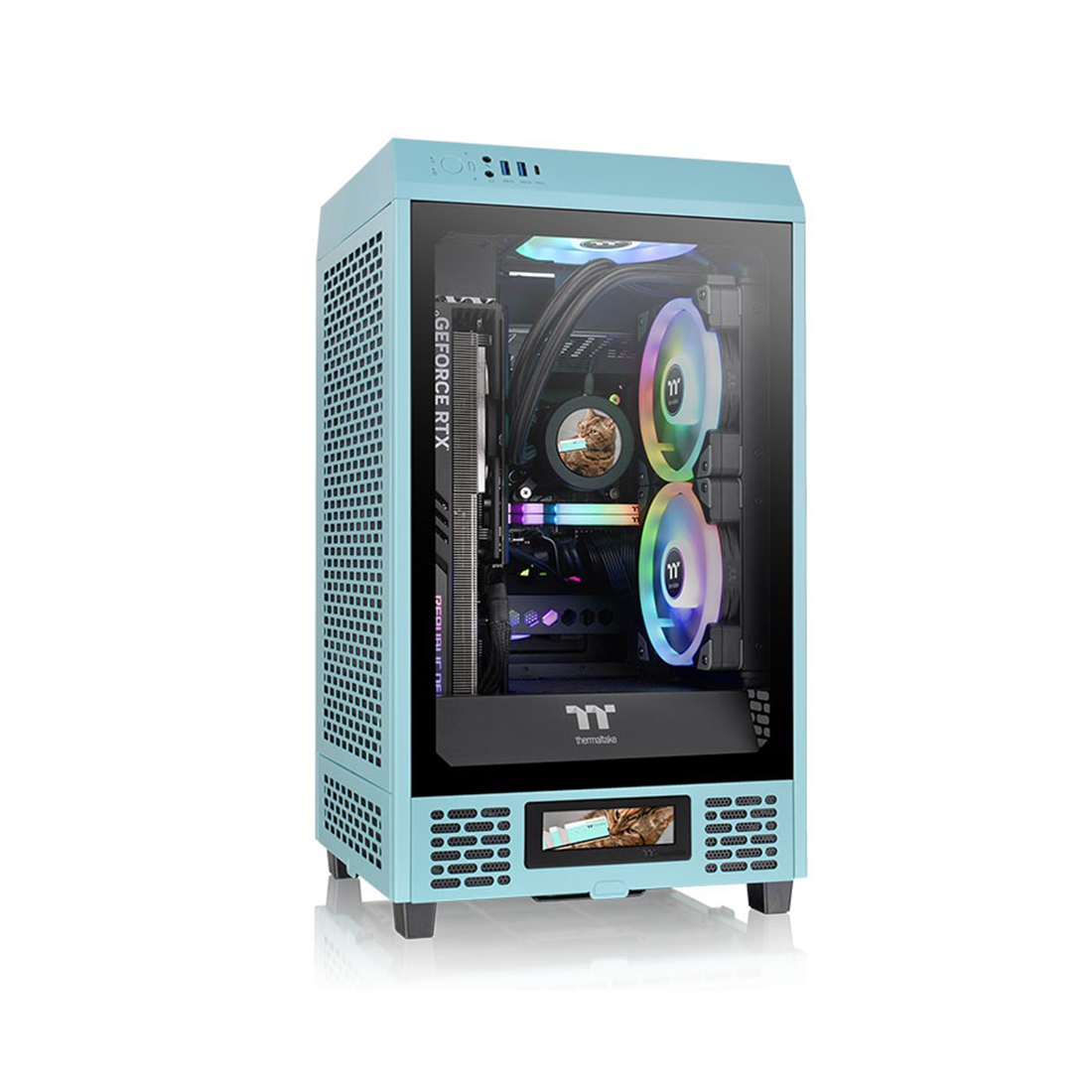 Компьютерный корпус Thermaltake The Tower 200 Turquoise Mini Chassis без Б/П 