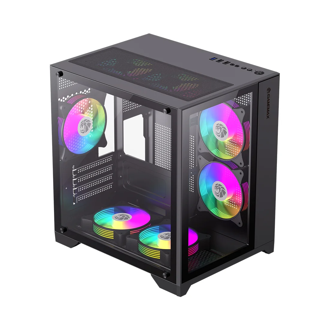 Компьютерный корпус Gamemax Infinity Mini 7 ARGB Fans + Controller Black без Б/П  - фото 2