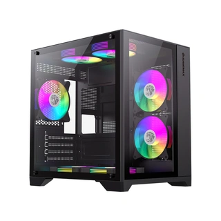Компьютерный корпус Gamemax Infinity Mini 7 ARGB Fans + Controller Black без Б/П 