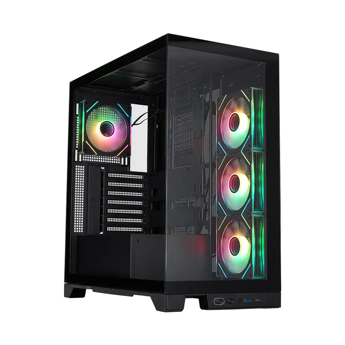 Компьютерный корпус 1STPLAYER Mi8-BK-3FC7R-1FC7 Black без Б/П 