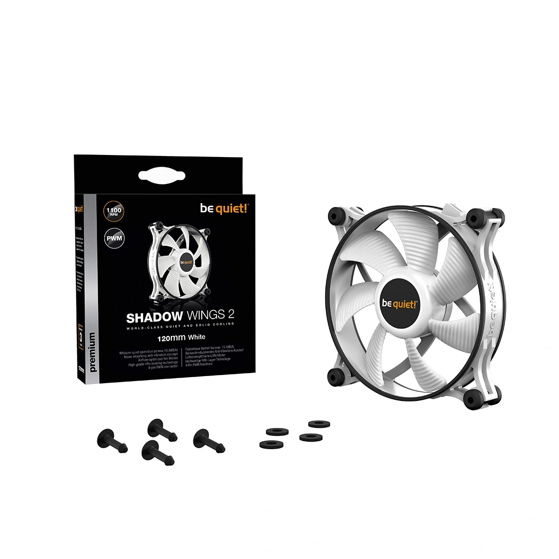 Вентилятор для компьютерного корпуса Bequiet! Shadow Wings 2 120mm White BL088 - фото 2