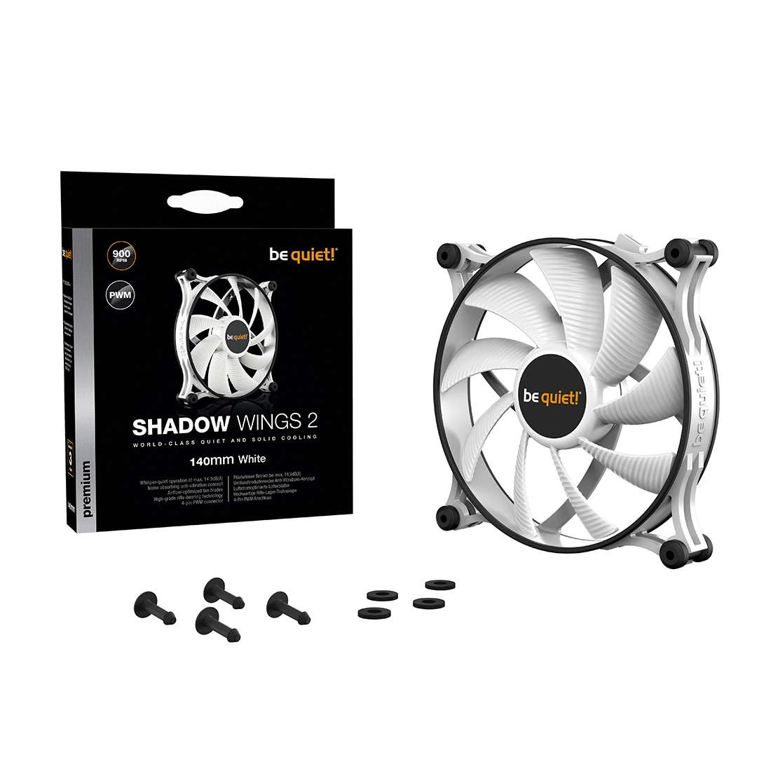 Вентилятор для компьютерного корпуса Bequiet! Shadow Wings 2 140mm PWM White BL091 - фото 3