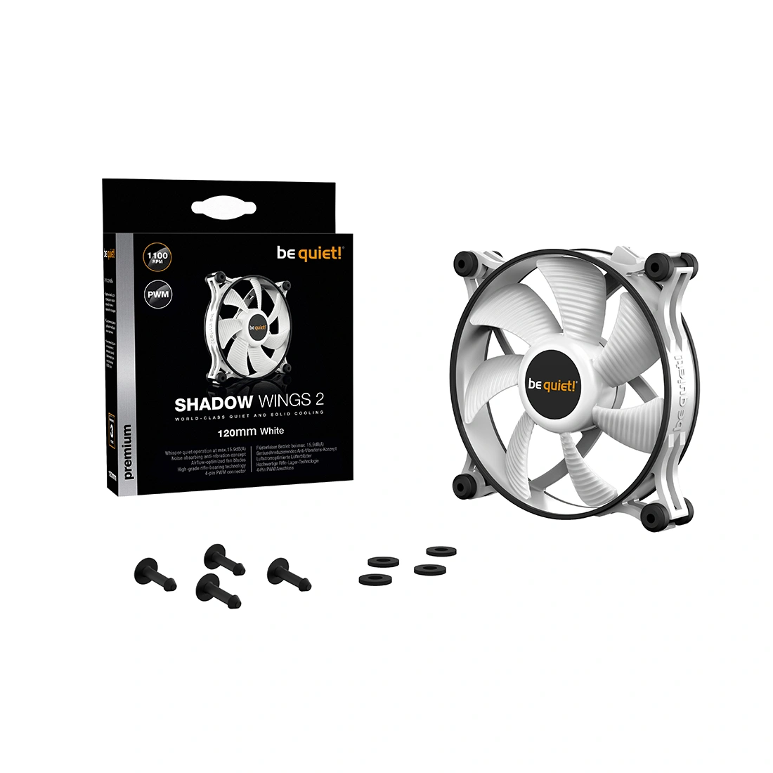 Вентилятор для компьютерного корпуса Bequiet! Shadow Wings 2 120mm PWM White BL089 - фото 4