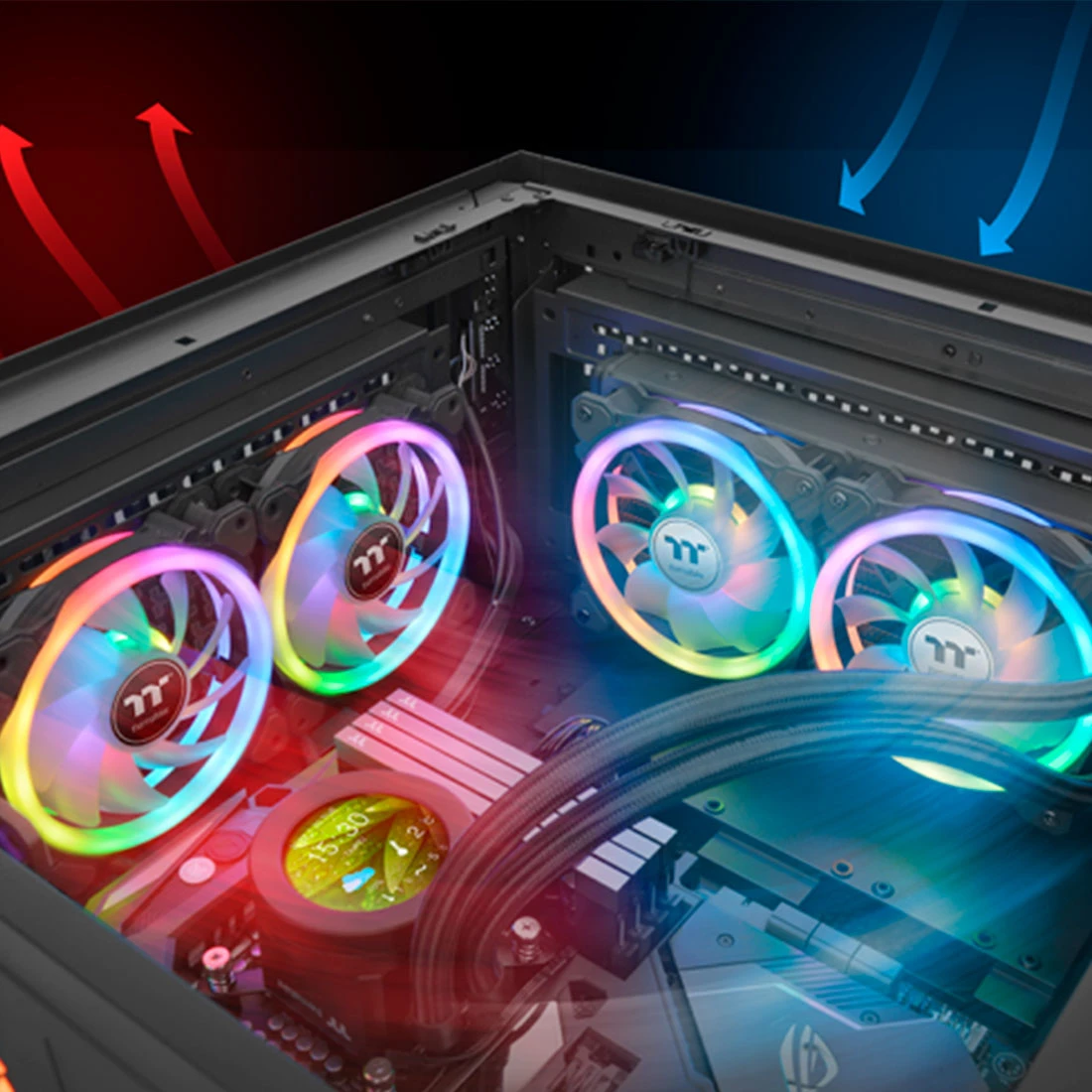 Кулер для компьютерного корпуса Thermaltake SWAFAN 14 RGB Radiator Fan TT Premium Edition (3-Fan Pac CL-F138-PL14SW-A