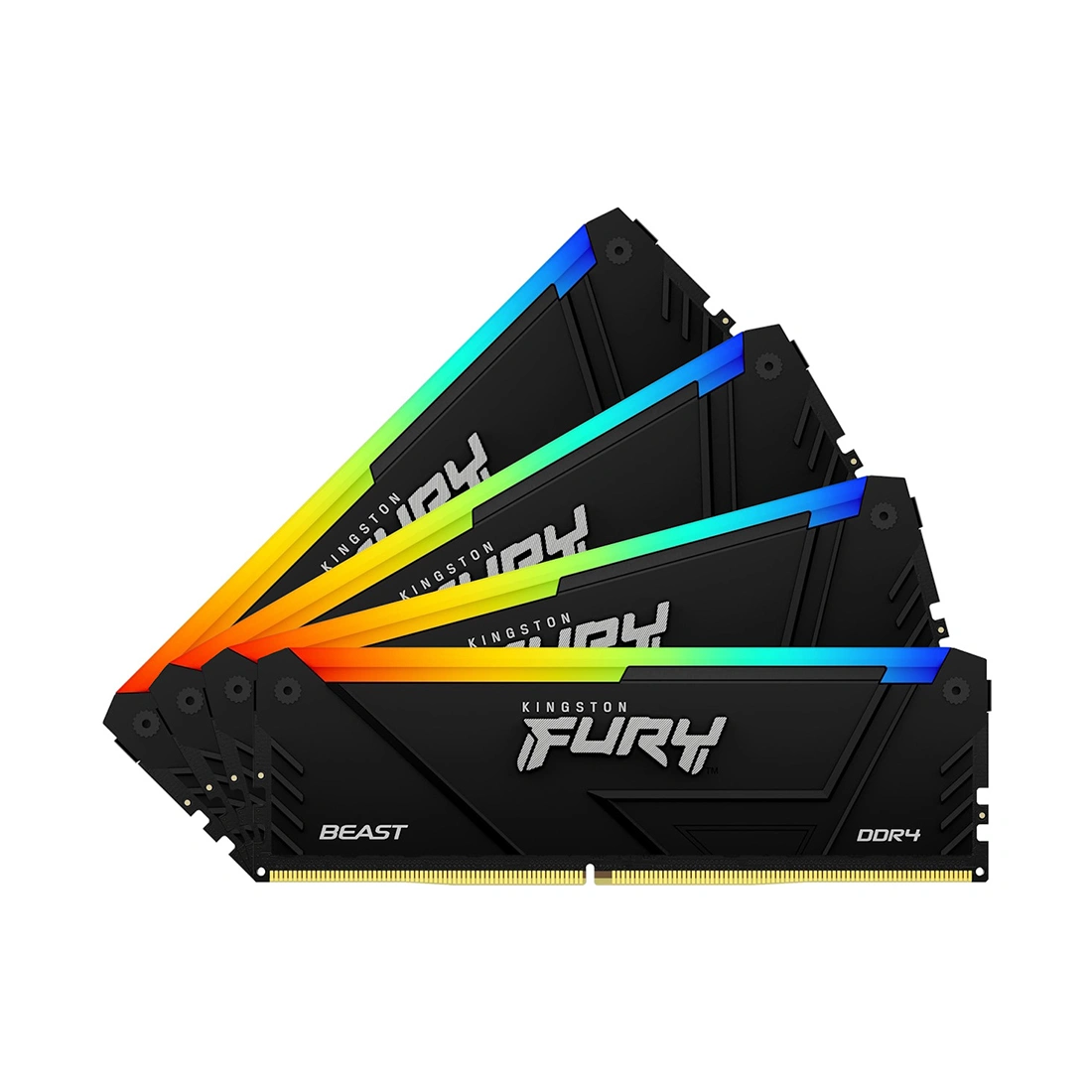 Комплект модулей памяти Kingston FURY Beast RGB KF432C16BB2AK4/128 DDR4 128GB (Kit 4x32GB) 3200MHz  - фото 2