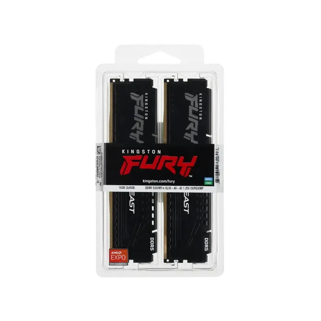 Комплект модулей памяти Kingston FURY Beast Black EXPO KF552C36BBEK2-16 DDR5 16GB (Kit 2x8GB) 5200MH  - фото 3