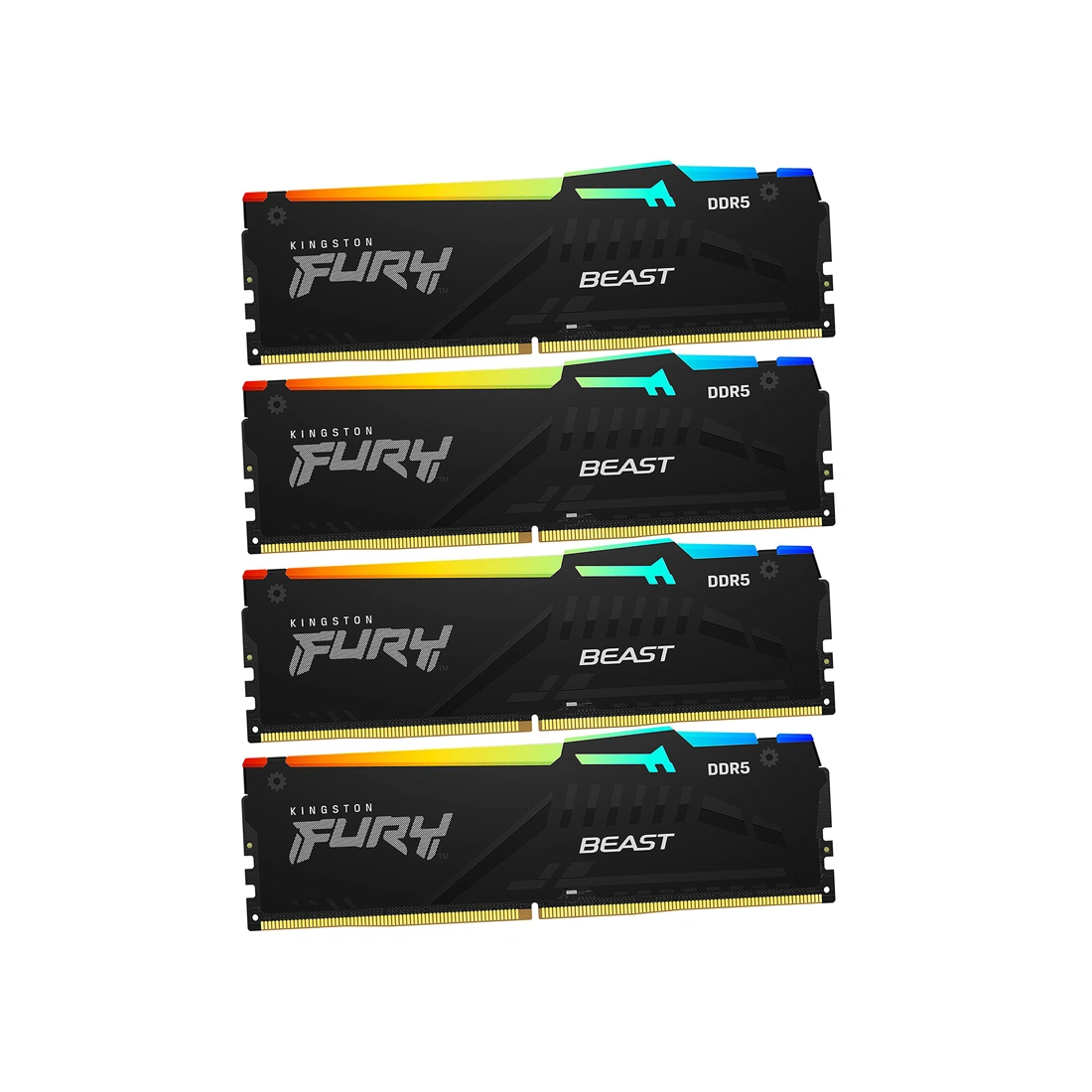 Комплект модулей памяти Kingston FURY Beast RGB XMP KF556C40BBAK4-128 DDR5 128GB (Kit 4x32GB) 5600MH KF556C40BBAK4-128