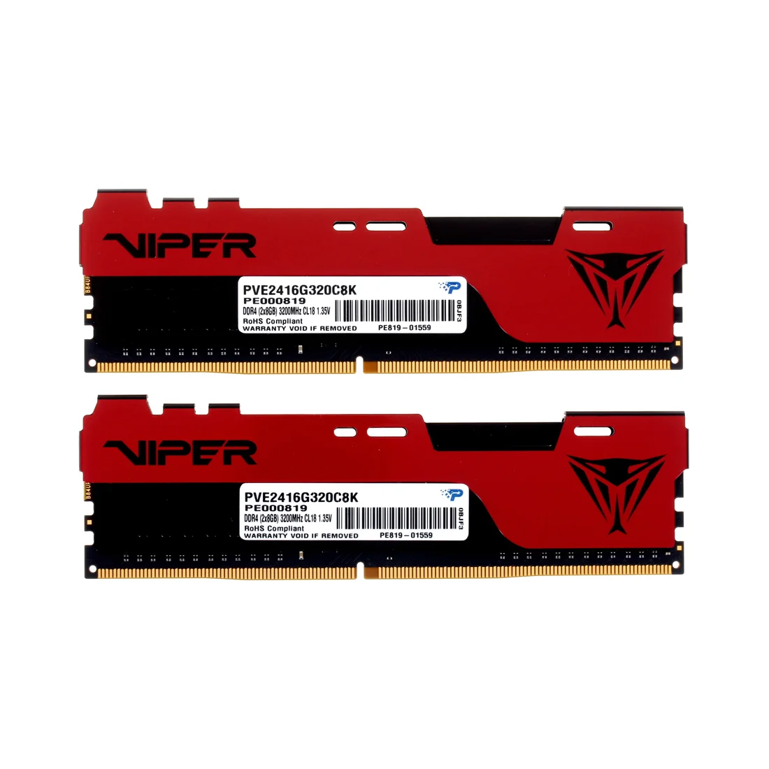 Комплект модулей памяти Patriot VIPER ELITE II PVE2416G320C8K DDR4 16GB (Kit 2x8GB) 3200MHz  - фото 2