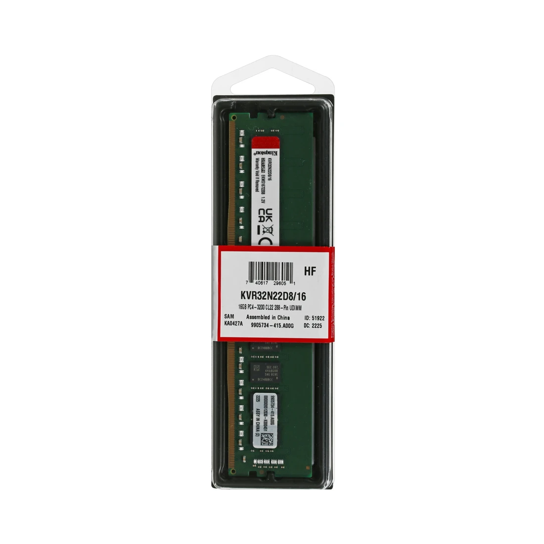 Модуль памяти Kingston KVR32N22D8/16WP DDR4 16GB 3200MHz  - фото 3
