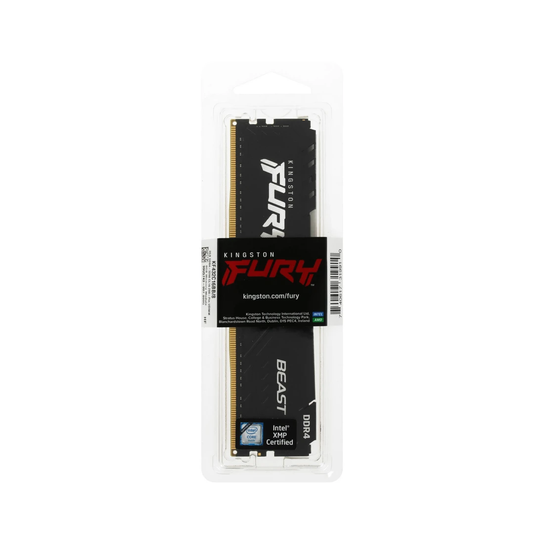 Модуль памяти Kingston FURY Beast KF432C16BB/8WP DDR4 8GB 3200MHz Чёрный  - фото 3