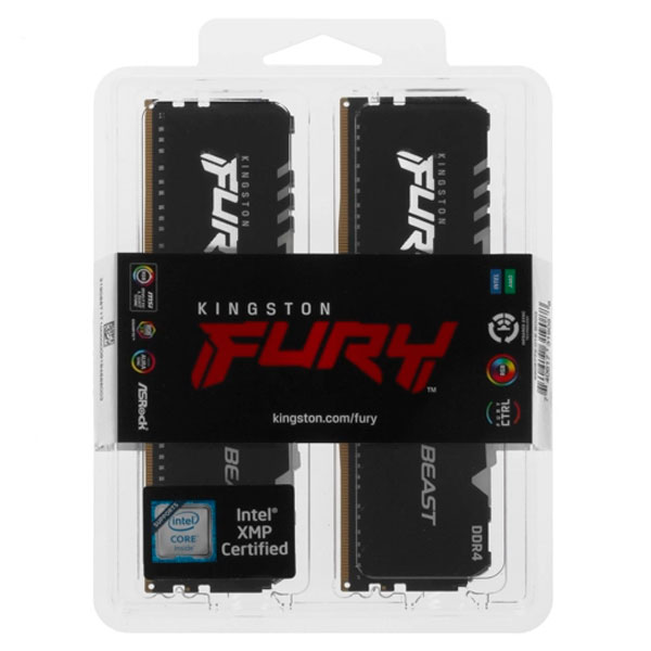 Оперативная память Kingston FURY Beast RGB KF436C17BBAK2/16 DDR4 16GB ...
