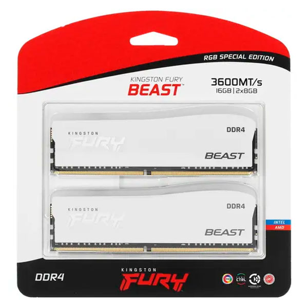 Оперативная память Kingston FURY Beast RGB KF436C17BWAK2/16 DDR4 16GB (Kit 2x8GB) 3600MHz - фото 2