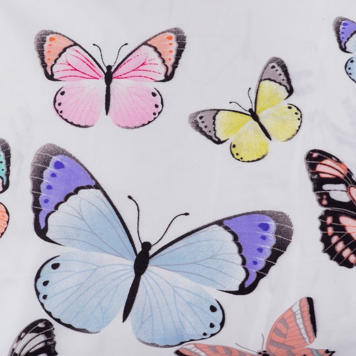 Постельное бельё «Экономь и Я» Бабочки 1,5 сп. 143×215 см, 150×220 см, 50×70 см - 2 шт, микрофайбер, 75 г/м² 