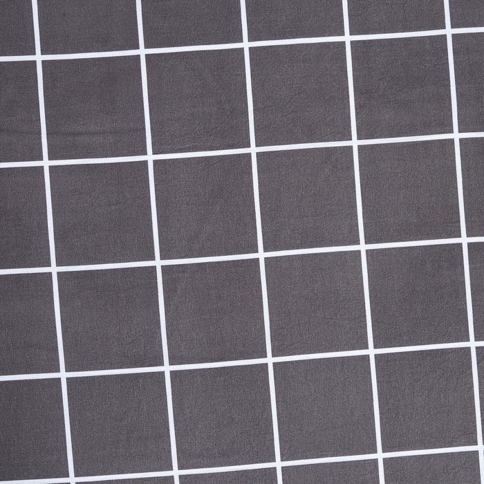 Постельное бельё Этель евро «Клетка» цвет черный 200×220 см, 220×240 см, 50×70 ± 3 см - 2 шт., новосатин 