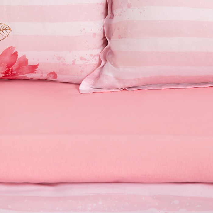 Постельное бельё Этель Flamingo, 1.5-сп., 143 × 215 см, 150 × 214 см, 50 × 70 (+3) см (2 шт.), хлопок 100 % 