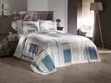 Комплект постельного белья Kristal Atlas Mavi с одеялом двуспальный  - фото 2