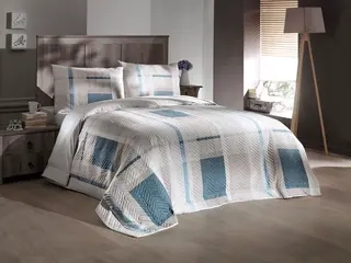 Комплект постельного белья Kristal Atlas Mavi с одеялом двуспальный  - фото 2
