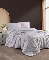 Комплект постельного белья Varol сиреневый семейный  - фото 2