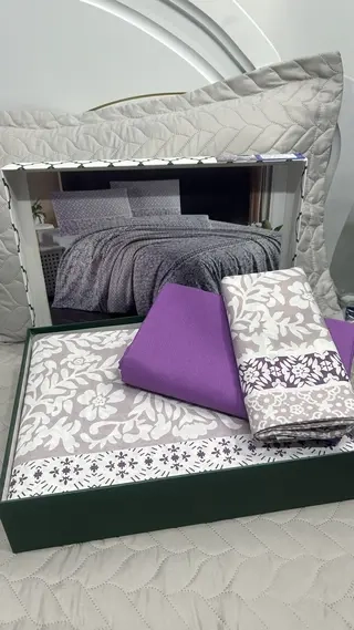 Комплект постельного белья Varol сиреневый семейный 