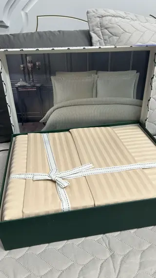 Комплект постельного белья Varol бежевый двуспальный 