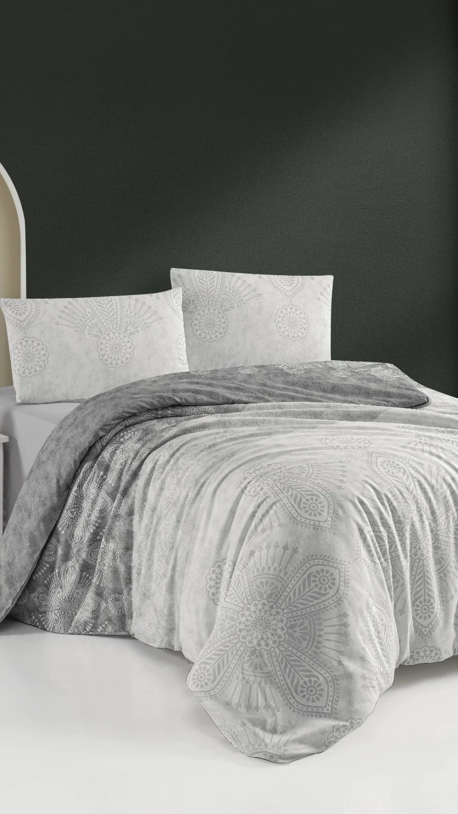 Комплект постельного белья Varol серый семейный  - фото 2