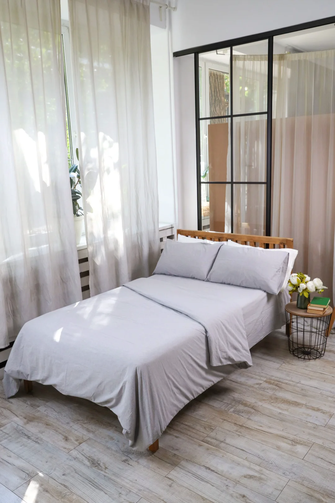 Комплект постельного белья Soft Care светло-серый двуспальный  - фото 5